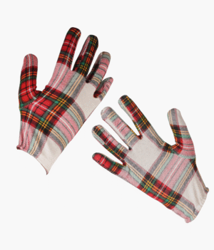 Unisex Printed Cotton Check Pattern Hand Gloves