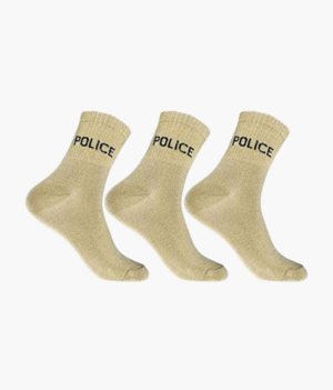 Men Cotton Mid Calf Police Patterned Socks