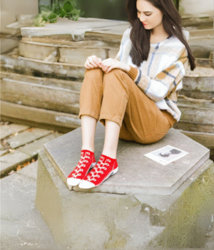 Canvas Shoe Patterned Socks