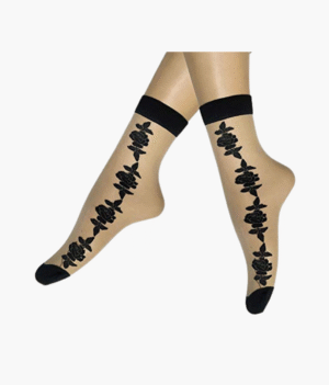 Translucent Polka Flower Socks